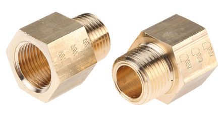 0164 18 17, Legris LF3000 250 bar Brass Pneumatic Straight Threaded Adapter, NPT 3/8 Male To G 3/8 Female, Переходник