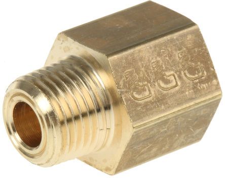 0164 11 10, Legris LF3000 250 bar Brass Pneumatic Straight Threaded Adapter, NPT 1/8 Male To G 1/8 Female, Переходник