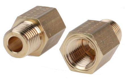 0167 13 14, Legris LF3000 250 bar Brass Pneumatic Straight Threaded Adapter, R 1/4 Male To NPT 1/4 Female, Переходник