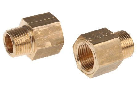 0167 17 18, Legris LF3000 250 bar Brass Pneumatic Straight Threaded Adapter, R 3/8 Male To NPT 3/8 Female, Переходник