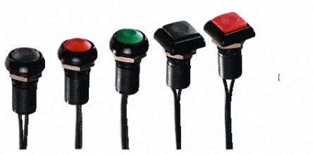 IPC3FAD1, APEM Single Pole Single Throw (SPST) Momentary Push Button Switch, IP67, 12.9 (Dia.)mm, Panel Mount, 24V dc, Кнопочный переключатель