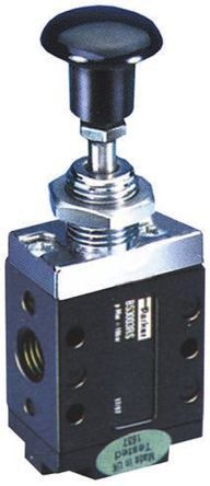 B53003HXS, Parker Button 3/2 Pneumatic Manual Control Valve 53 Series, Клапан
