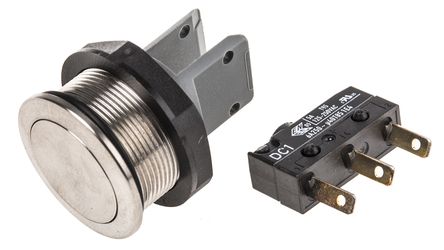 1241.6621.1180000, Schurter Single Pole Double Throw (SPDT) Momentary Push Button Switch, IP67, 19 (Dia.)mm, Panel Mount, 250V ac, Кнопочный переключатель