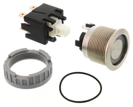 1241.6834.1121000, Schurter Double Pole Double Throw (DPDT) Latching Red LED Push Button Switch, IP64 (Front), Кнопочный переключатель