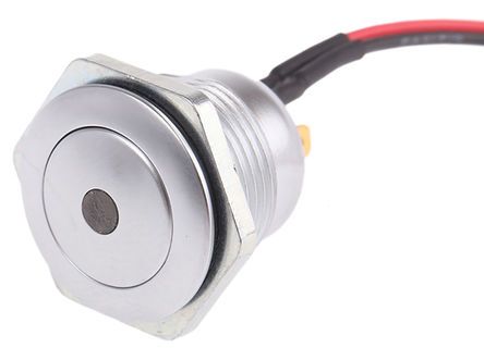57M-211G, ITW 57M Single Pole Single Throw (SPST) Latching Green LED Miniature Push Button Switch, IP67, 16.1 (Dia.)mm, Panel, Кнопочный переключатель