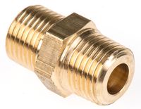 0121 10 10, Legris LF3000 100 bar Brass Pneumatic Straight Threaded Adapter, R 1/8 Male To R 1/8 Male, Переходник