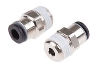 3175 04 10, Legris Threaded-to-Tube Pneumatic Fitting R 1/8 to Push In 4 mm, LF3000 Series, 20 bar, Переходник