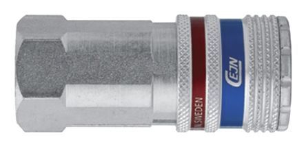 C103102204, CEJN Pneumatic Quick Connect Coupling Brass, Stainless Steel 3/8 in Threaded, Муфта