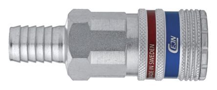 C103152002, CEJN Pneumatic Quick Connect Coupling Brass, Stainless Steel 1/4 6.3mm Hose Barb, Муфта