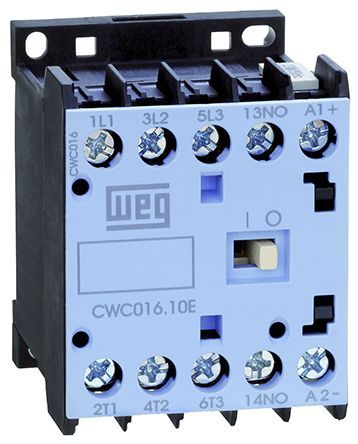 CWC016-01-30D02, WEG 3 Pole Contactor - 16 A, 24 V ac Coil, 3NO, 7.5 kW, Контактор