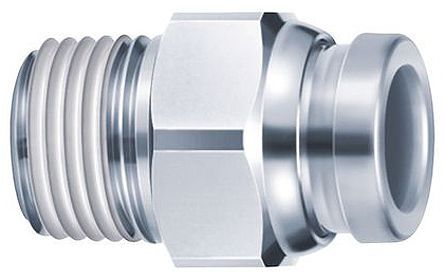 KQG2H06-M5, SMC Threaded-to-Tube Pneumatic Fitting M5 to Push In 6 mm, KQG2 Series, 1 MPa, Переходник