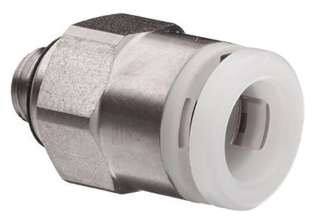 KGH04-01S, SMC Threaded-to-Tube Pneumatic Fitting R 1/8 to Push In 4 mm, KG Series, 1 MPa, Прямой фитинг