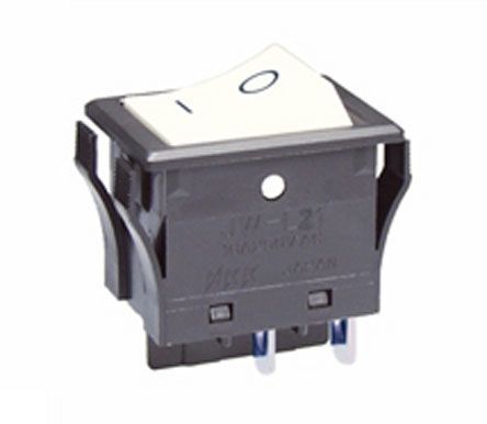 JWL21RB1A, NKK Switches Double Pole Single Throw (DPST), On-None-Off Rocker Switch Panel Mount, Клавишный переключатель
