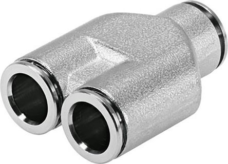 NPQH-Y-Q10-Q8-P10, Festo NPQH Pneumatic Y Tube-to-Tube Adapter, Push In 10 mm x Push In 8 mm x Push In 8 mm, Переходник
