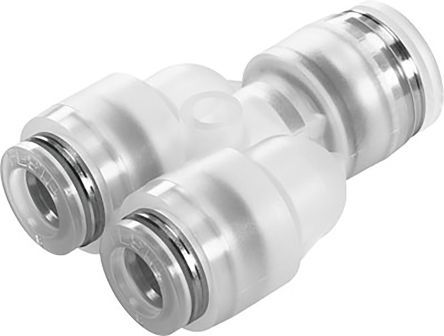 NPQP-Y-Q8-Q6-FD-P10, Festo NPQP Pneumatic Y Tube-to-Tube Adapter, Push In 8 mm x Push In 6 mm x Push In 6 mm, Переходник