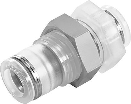 NPQP-H-Q6-E-FD, Festo Pneumatic Bulkhead Tube-to-Tube Adapter Straight Push In 6 mm to Push In 6 mm, Переходник