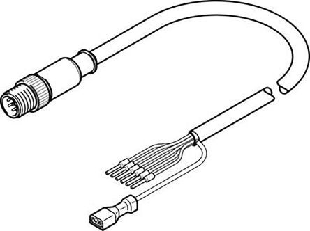 NEBM-M12G8-E-10-Q5-LE6, Festo Cable Lead
