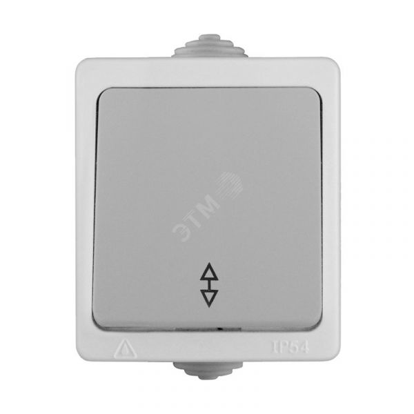 Выключатель Аллегро 1 клавиша проходной IP54 серый