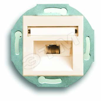 CITY Розетка телефонная в рамку бежевая