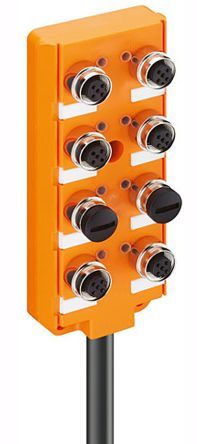 913-5M NC, Alpha Wire Alpha Connect Series M12 Sensor/Actuator Box, 6 Port, 5m Cable Length
