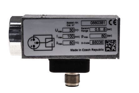 08803810000000000, RS PRO Pressure Switch, M12 x 1 0.5bar to 8 bar