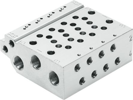 VABM-L1-10W-G18-3, Festo 3 stations G 1/8 Manifold Base, Aluminium Alloy 1/8 in G