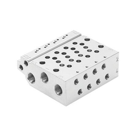 VABM-L1-14W-G14-2, Festo 2 stations G 1/4 Manifold Base, Aluminium Alloy 1/4 in G