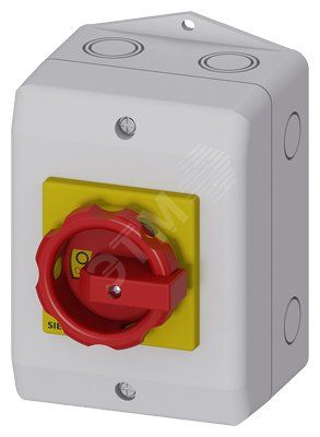Разъединитель 4-P. ГЛАВНЫЙ/АВАРИЙНЫЙ ВЫКЛЮЧАТЕЛЬ IU=16, P/AC-23A AT 400V=7.5KW IP65 ПОВОРОТНАЯ РУКОЯТКА КРАСНАЯ/ЖЕЛТАЯ