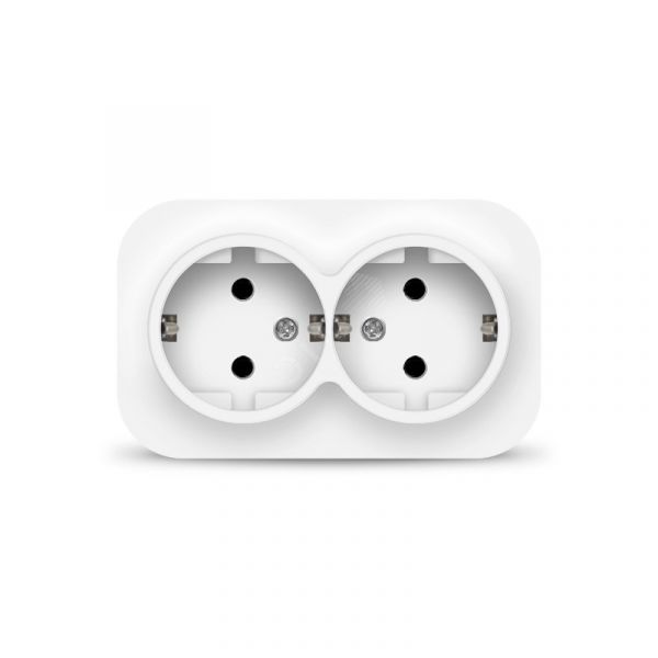 Розетка двухместная серия IONICH, с/з, о/у, 16А, 220В, белая (еврослот)