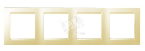 15 Рамка на 4 поста слоновая кость