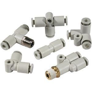 KQ2L08-00A(10), SMC Elbow Connector Push In 8 mm to Push In 8 mm, Переходник