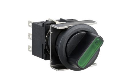 LB6F-2T64G, Idec Black Round Push Button Switch, Переключатель