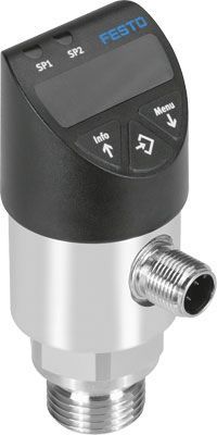 SPAW-B11R-G12M-2P-M12, Festo Pressure Sensor, 35V dc, IP65, IP67 +10 bar