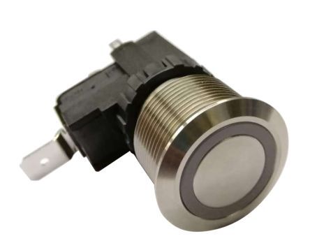 MW22-A0F0E124-A3DA, RS PRO Single Pole Single Throw (SPST) Momentary White LED Push Button Switch, IP67, 22.2 (Dia.)mm, Panel Mount, 250 /, Кнопочный переключатель