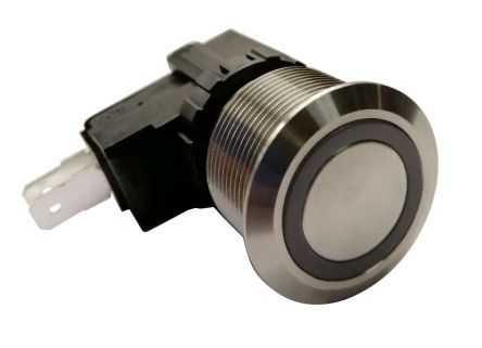 MW22-A0F0E124-A1ZB, RS PRO Single Pole Double Throw (SPDT) Momentary White LED Push Button Switch, IP67, 22.2 (Dia.)mm, Panel Mount, 250 /, Кнопочный переключатель