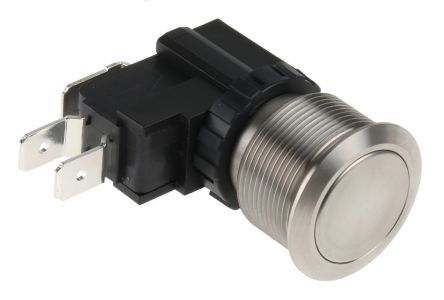 MW22-A0F0000-A3ZA, RS PRO Single Pole Double Throw (SPDT) Momentary Push Button Switch, IP67, 22.2 (Dia.)mm, Panel Mount, 250 / 125V ac, Кнопочный переключатель