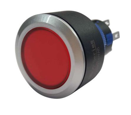 KPB22-8300-F11-3220-JQ, RS PRO Single Pole Double Throw (SPDT) Red LED Push Button Switch, IP65, 22.2 (Dia.)mm, Panel Mount, 250V ac, Кнопочный переключатель