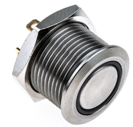 MPB16-A2FE-5-JR-0V, RS PRO Single Pole Single Throw (SPST) Momentary Yellow LED Push Button Switch, IP67, 16 (Dia.)mm, Panel Mount, 36V dc, Кнопочный переключатель
