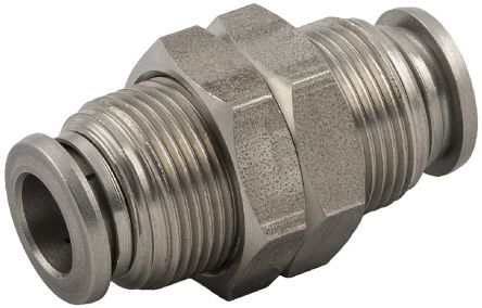6005000003, RS PRO Bulkhead Connector, Push In 8 mm, M16 x 1 BSPPx8mm, Переходник