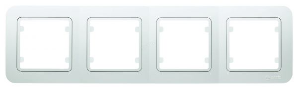 Lillium Рамка 4 поста белая с вставкой