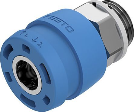 NPHS-D6-P-G12, Festo Pneumatic Quick Connect Coupling Brass 1/4in Threaded, Муфта