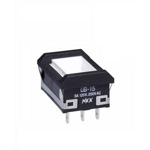UB15NBKW01N, NKK Switches Single Pole Double Throw (SPDT) On-(On) Push Button Switch, 22.4 x 16.2mm, Snap-In, Кнопочный переключатель