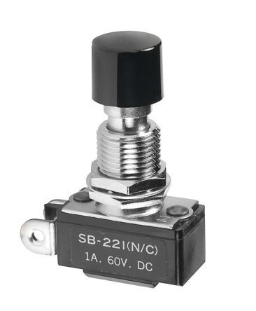 SB221NC, NKK Switches Single Pole Single Throw (SPST) On-(Off) Push Button Switch, 12.5 (Dia.)mm, Central Fixing With Metal Lock, Кнопочный переключатель
