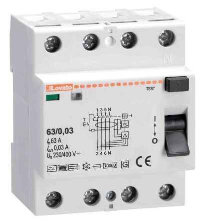 P1RC4P63B030, Lovato 3 + N RCD, Контактор
