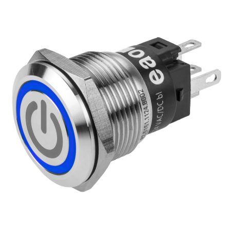 82-5151.1124.B002, EAO CO Momentary Blue LED Push Button Switch, IP65, IP67, Panel Mount, 24V ac/dc, Кнопочный переключатель