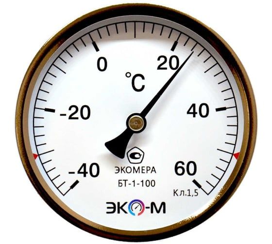 Термометр биметаллический Физтех ТБф-120 0…120C кт.1,5 d.100 IP54 ОШх6 ГЗЛ-РТ A2.0x14 U100x9/1, с гильзой (латунь) 4687205455277