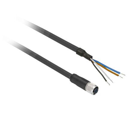 XZCP1141L20, Telemecanique Sensors M12 4 Pin Female Cable & Connector for use with Cabling, 250 V ac, 300 V dc