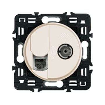 Celiane Панель лицевая для розетки телевизионной RJ+TV слоновая кость