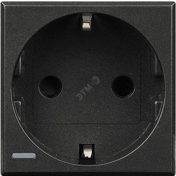 Axolute Розетка 2К+З 10/16А центральный и боковые заземляющие контакты Schuko со шторками автоматические клеммы антрацит немецкий стандарт