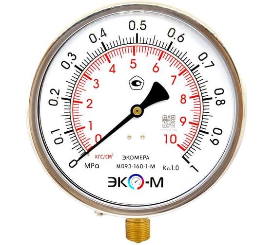 Манометр виброустойчивый Физтех ДМ8008-ВУф исп 2 0-1 МПа кт.1,0 d.160 IP54 M20x1,5 РШ, Силикон 4687205455178